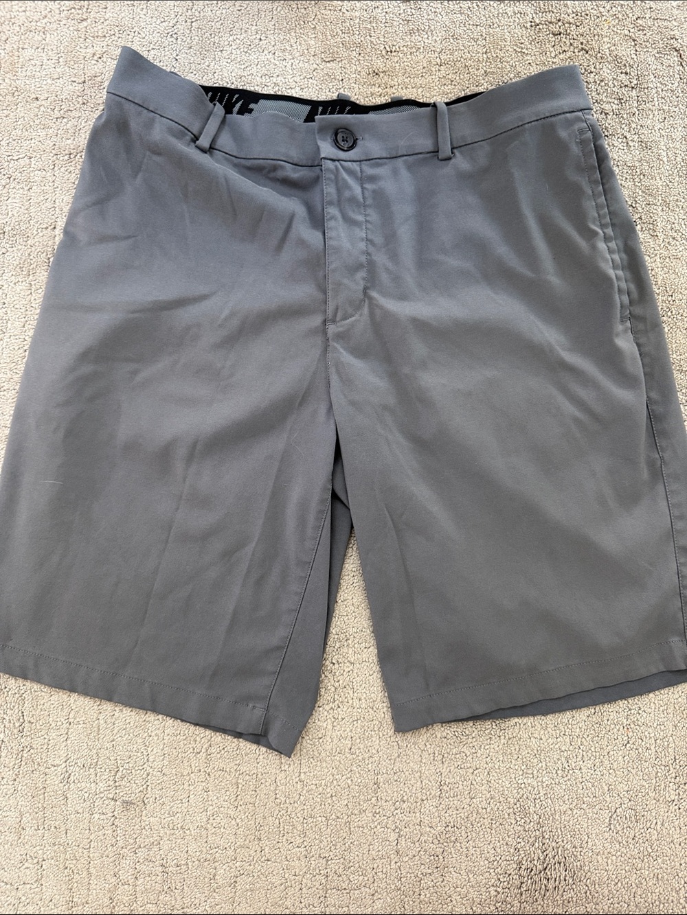 Nike Men's Flat-Front Gray Performance Shorts